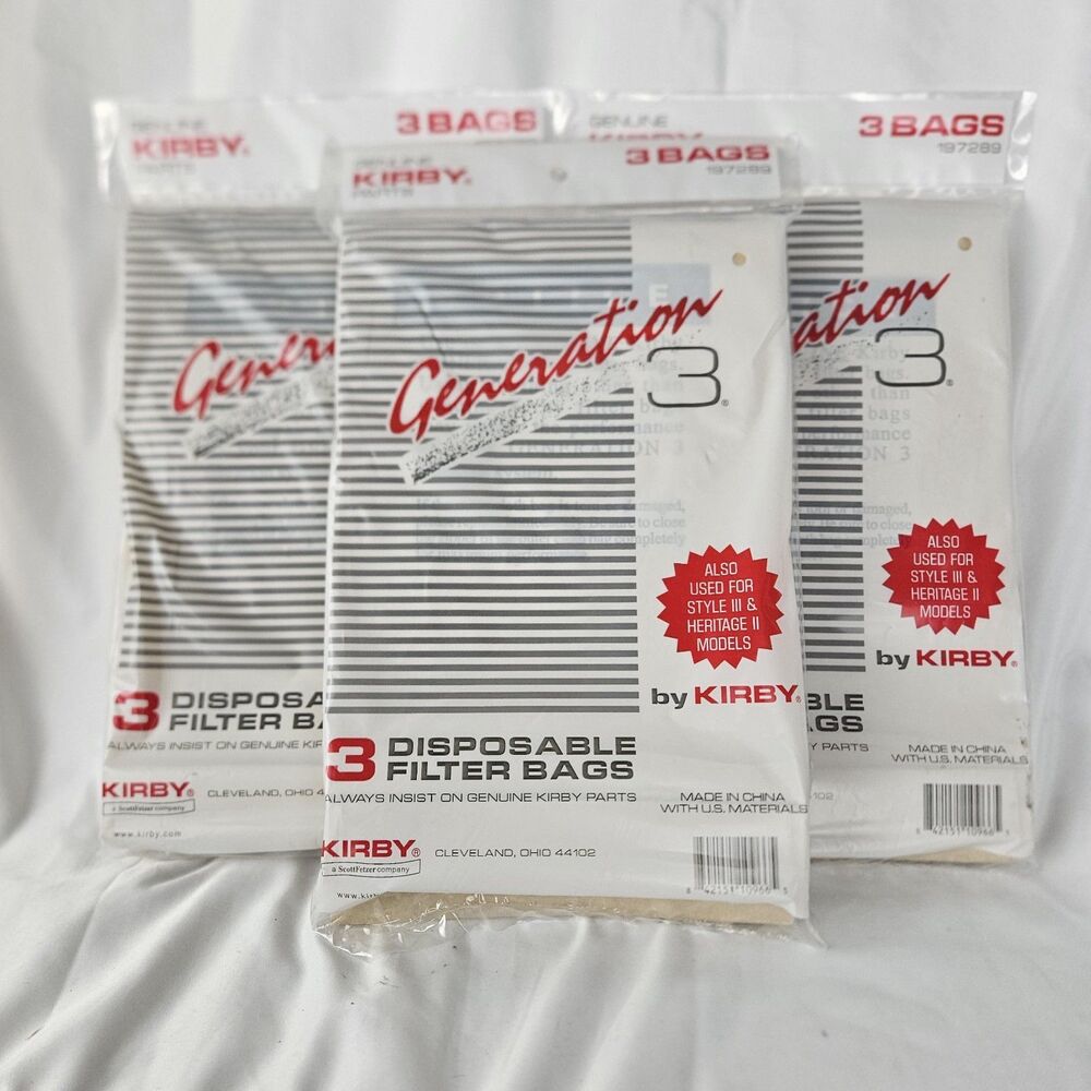 Genuine Kirby Generation 3 Vacuum Bags  G3 Heritage II   (9 Filter bags)